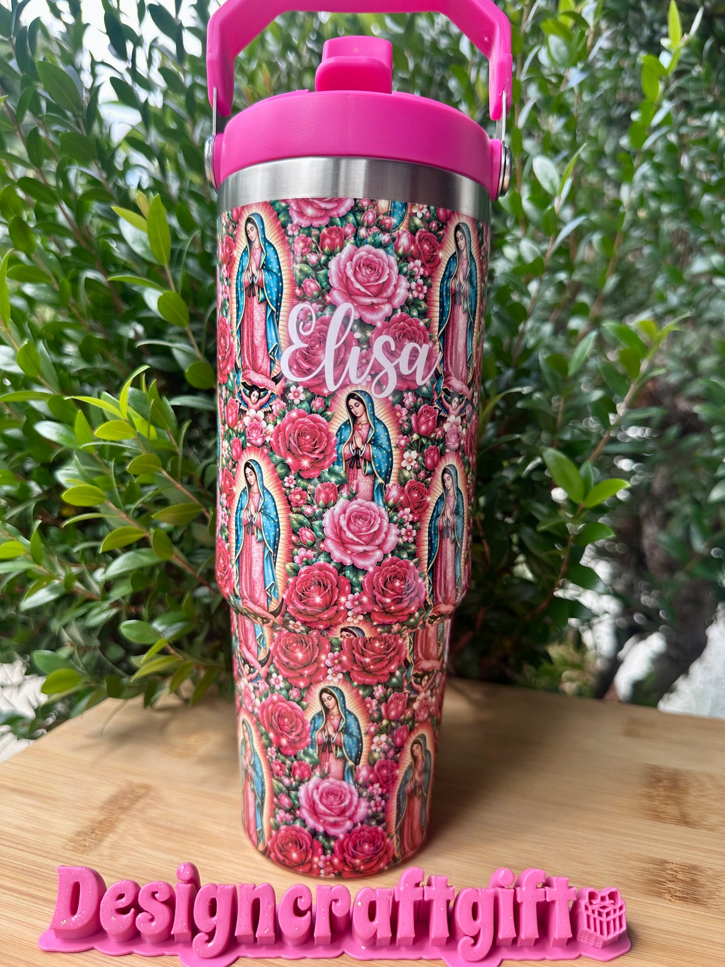 La Guadalupana 30oz Flip Straw Tumbler