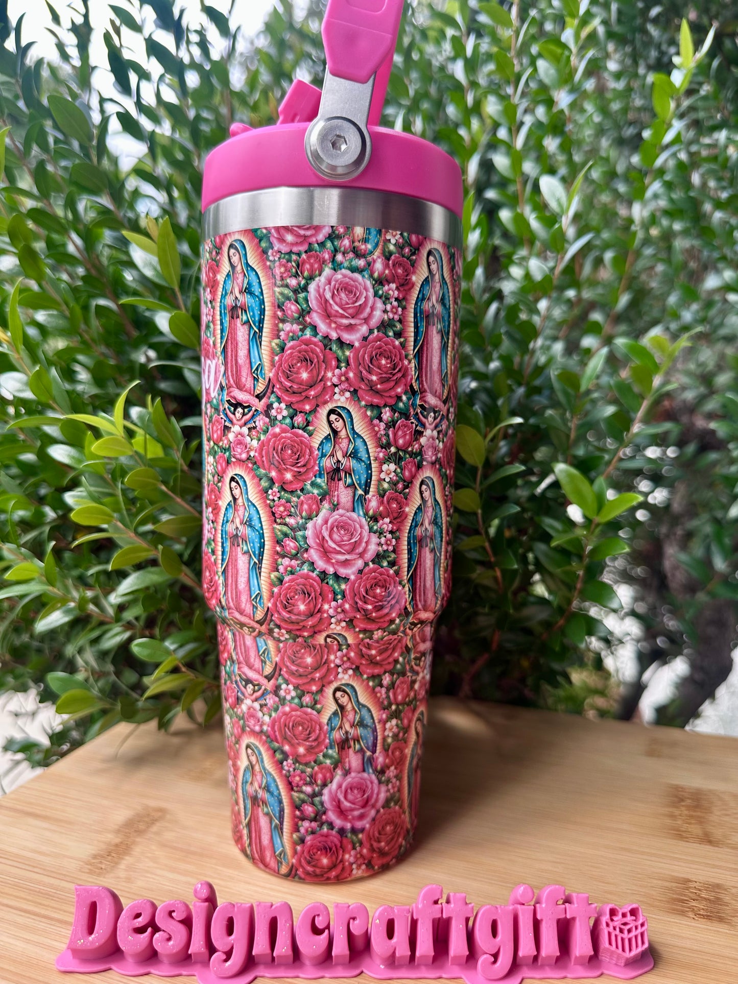 La Guadalupana 30oz Flip Straw Tumbler