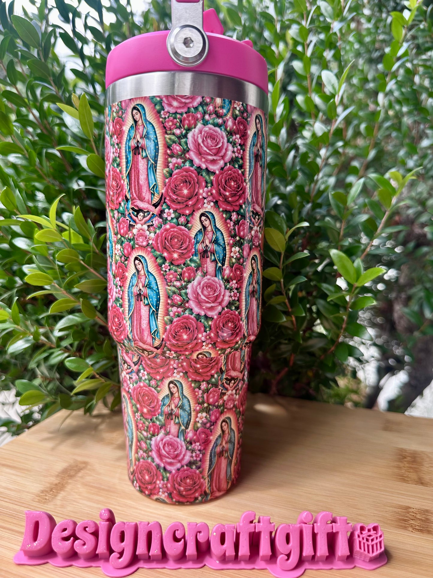 La Guadalupana 30oz Flip Straw Tumbler