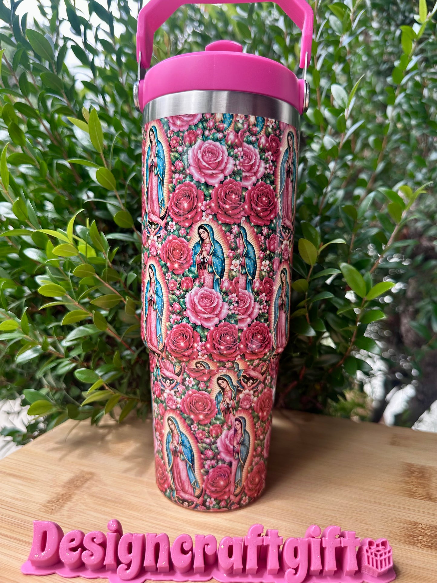 La Guadalupana 30oz Flip Straw Tumbler